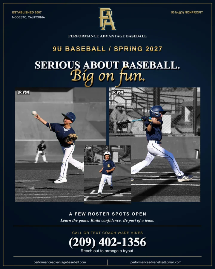 PA 9U Spring 2027 post featuring young PA players throwing, batting, and fielding.