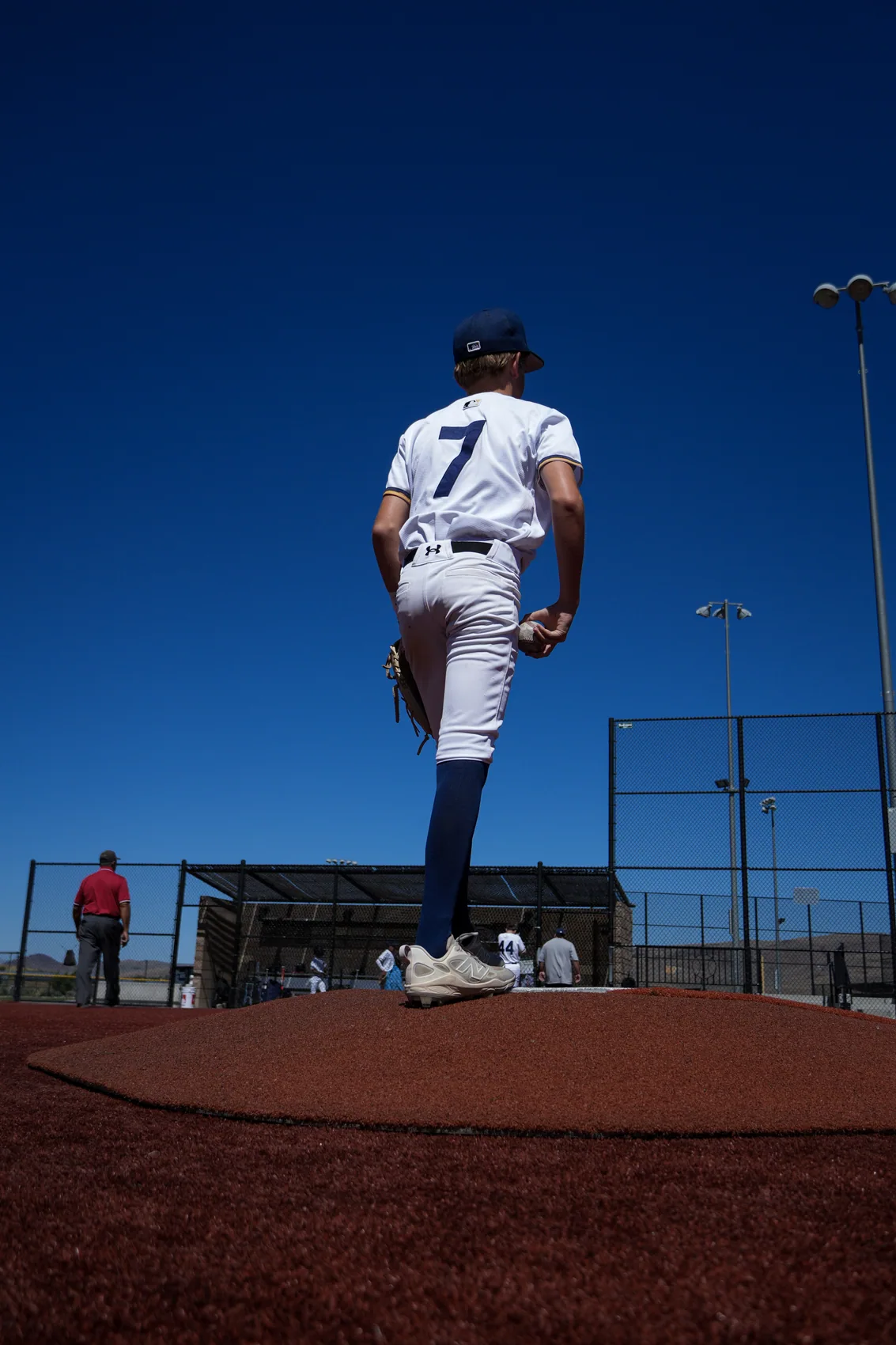 PA player pitching at the ballpark